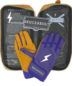 Bruce Bolt PREMIUM PRO Short Cuff Batting Gloves: Purple -wp populaire magasin premium pro short cuff batting gloves purple brucebolt 271484