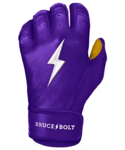 Bruce Bolt PREMIUM PRO Short Cuff Batting Gloves: Purple -wp populaire magasin premium pro short cuff batting gloves purple brucebolt 315746