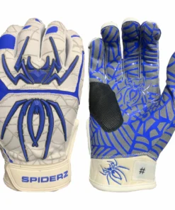 2020 Spiderz HYBRID Batting Gloves: White/Royal Blue/Black