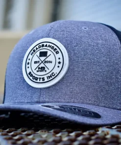 HB Sports Headbanger Exclusive Flexfit Snapback Hat: Grey With White Circle Badge
