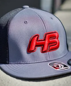HB Sports Headbanger Sports I8501 Cap America Flexfit Performance Trucker Mesh Back Hat: Graphite / Red