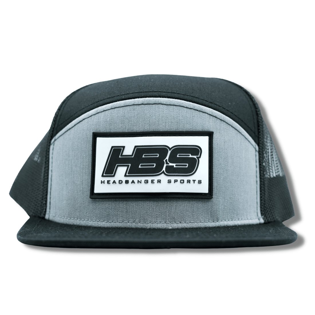 HB Sports Headbanger Sports Lifestyle Pacific P787 6-Panel Arch Snapback Hat: Black / Heather Grey 8 HB Sports Headbanger Sports Lifestyle Pacific P787 6-Panel Arch Snapback Hat: Black / Heather Grey - Image 6