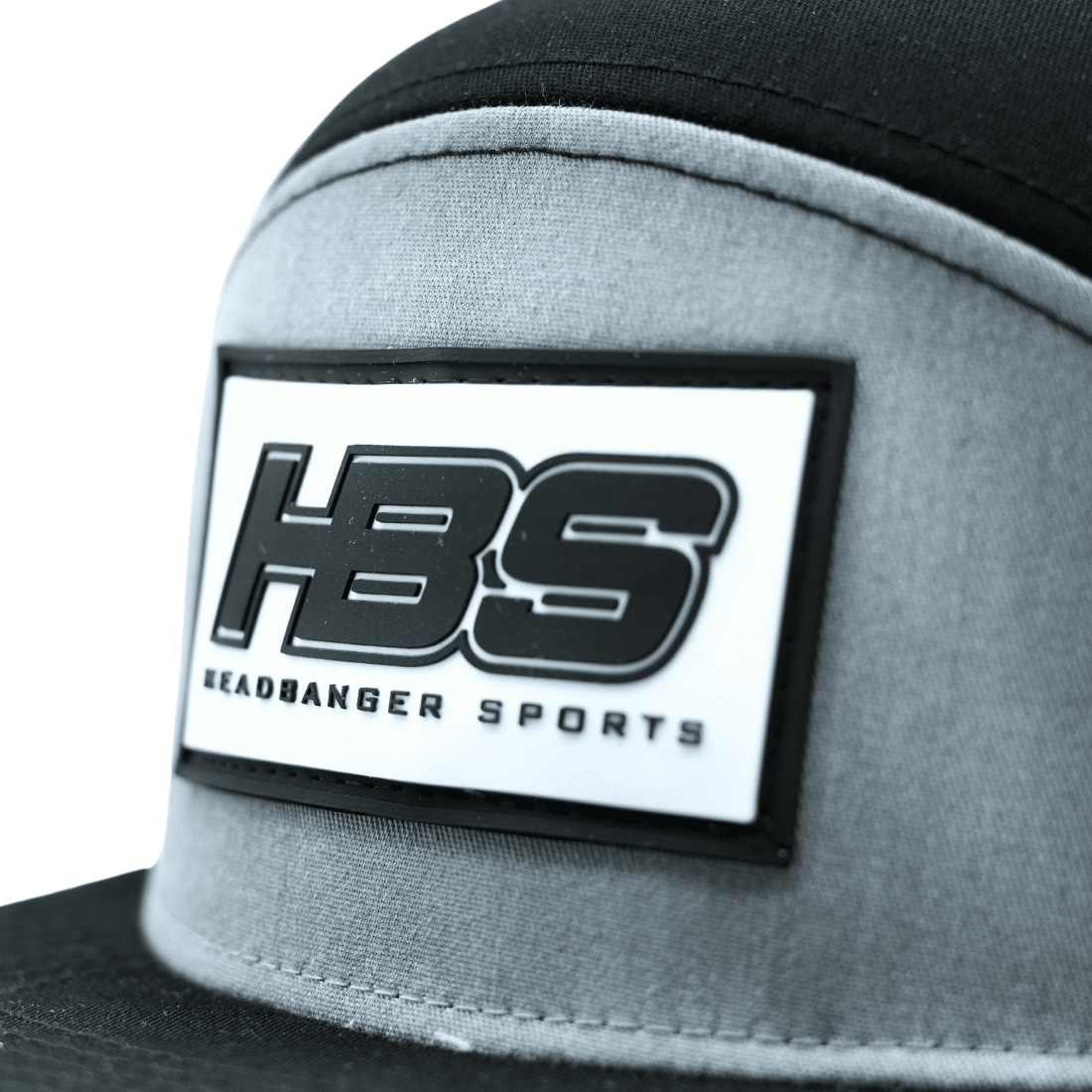HB Sports Headbanger Sports Lifestyle Pacific P787 6-Panel Arch Snapback Hat: Black / Heather Grey 10 HB Sports Headbanger Sports Lifestyle Pacific P787 6-Panel Arch Snapback Hat: Black / Heather Grey - Image 8