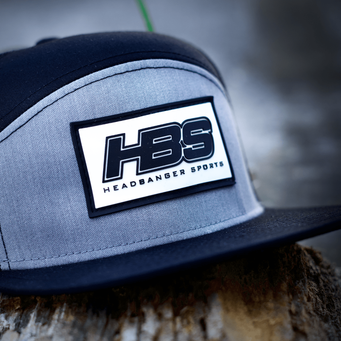 HB Sports Headbanger Sports Lifestyle Pacific P787 6-Panel Arch Snapback Hat: Black / Heather Grey 4 HB Sports Headbanger Sports Lifestyle Pacific P787 6-Panel Arch Snapback Hat: Black / Heather Grey - Image 2