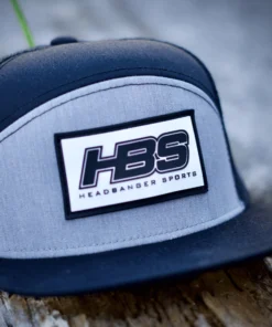 HB Sports Headbanger Sports Lifestyle Pacific P787 6-Panel Arch Snapback Hat: Black / Heather Grey