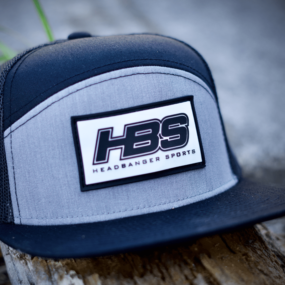 HB Sports Headbanger Sports Lifestyle Pacific P787 6-Panel Arch Snapback Hat: Black / Heather Grey 3 HB Sports Headbanger Sports Lifestyle Pacific P787 6-Panel Arch Snapback Hat: Black / Heather Grey