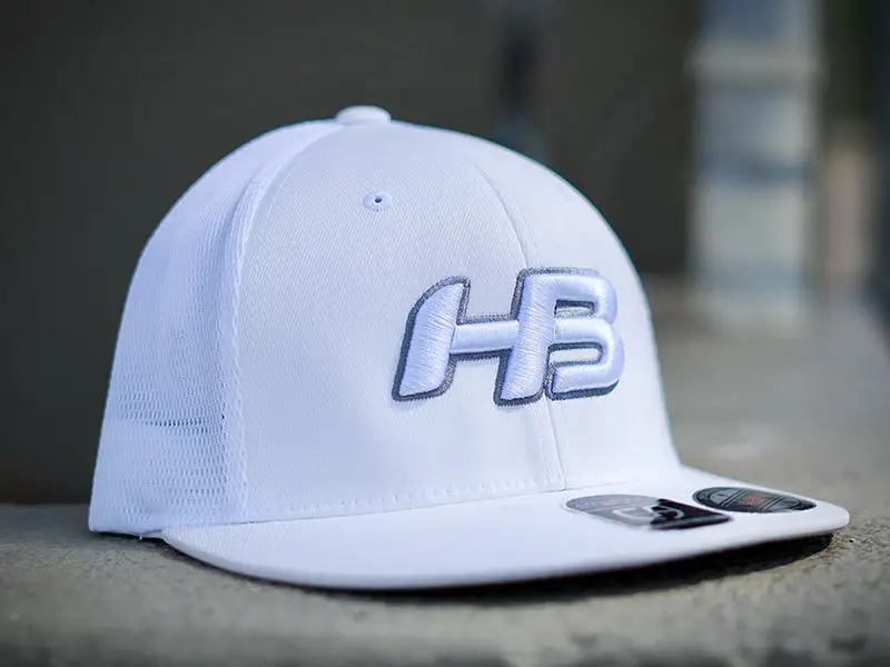 HB Sports Headbanger Sports I8501 Cap America Flexfit Performance Trucker Mesh Back Hat: Whiteout 3 HB Sports Headbanger Sports I8501 Cap America Flexfit Performance Trucker Mesh Back Hat: Whiteout