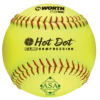 Worth 12" ASA Hot Dot Slowpitch Softballs (Dozen): AHD12SY -wp populaire magasin AHD12SY