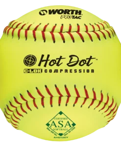 Worth 12" ASA Hot Dot Slowpitch Softballs (Dozen): AHD12SY