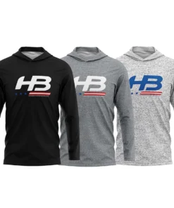 HB Sports Headbanger Sports Exclusive Ultra Lightweight Long Sleeve Hoodies: Stars & Bars