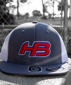 HB Sports Headbanger Sports I8501 Cap America Flexfit Performance Trucker Mesh Back Hat: Graphite / White / RWB