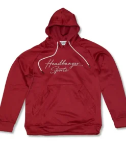 HB Sports Inc. Headbanger Sports Performance Fleece Line Hoodie W/ Kangaroo Pocket: Deep Red