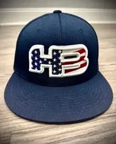 HB Sports Exclusive ES342 Fitted Hat: NAVY USA