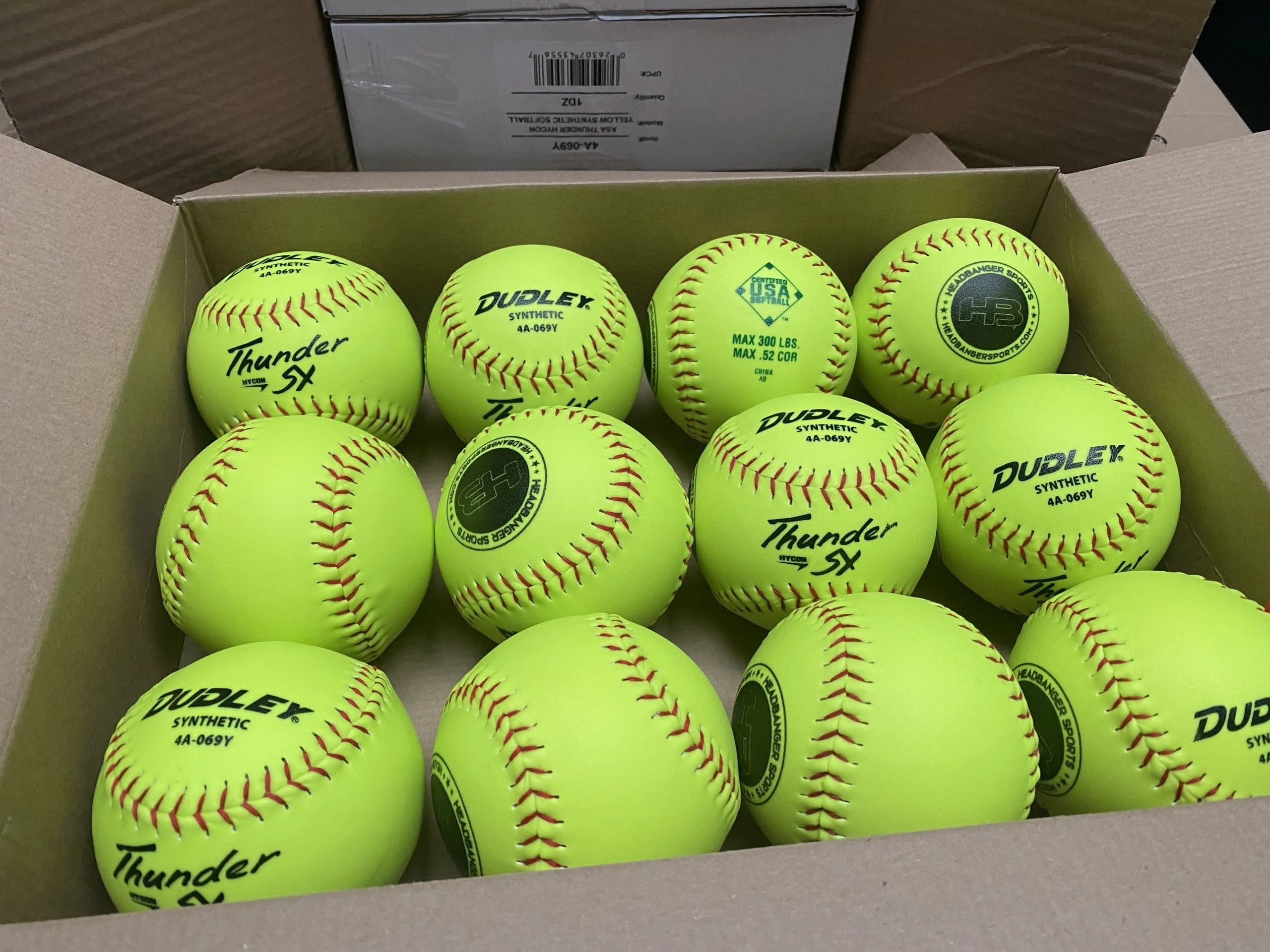 Dudley Thunder SY HYCON 12" USA/ASA Synthetic Slowpitch Softballs (DOZEN): 4A069Y 4 Dudley Thunder SY HYCON 12" USA/ASA Synthetic Slowpitch Softballs (DOZEN): 4A069Y - Image 2