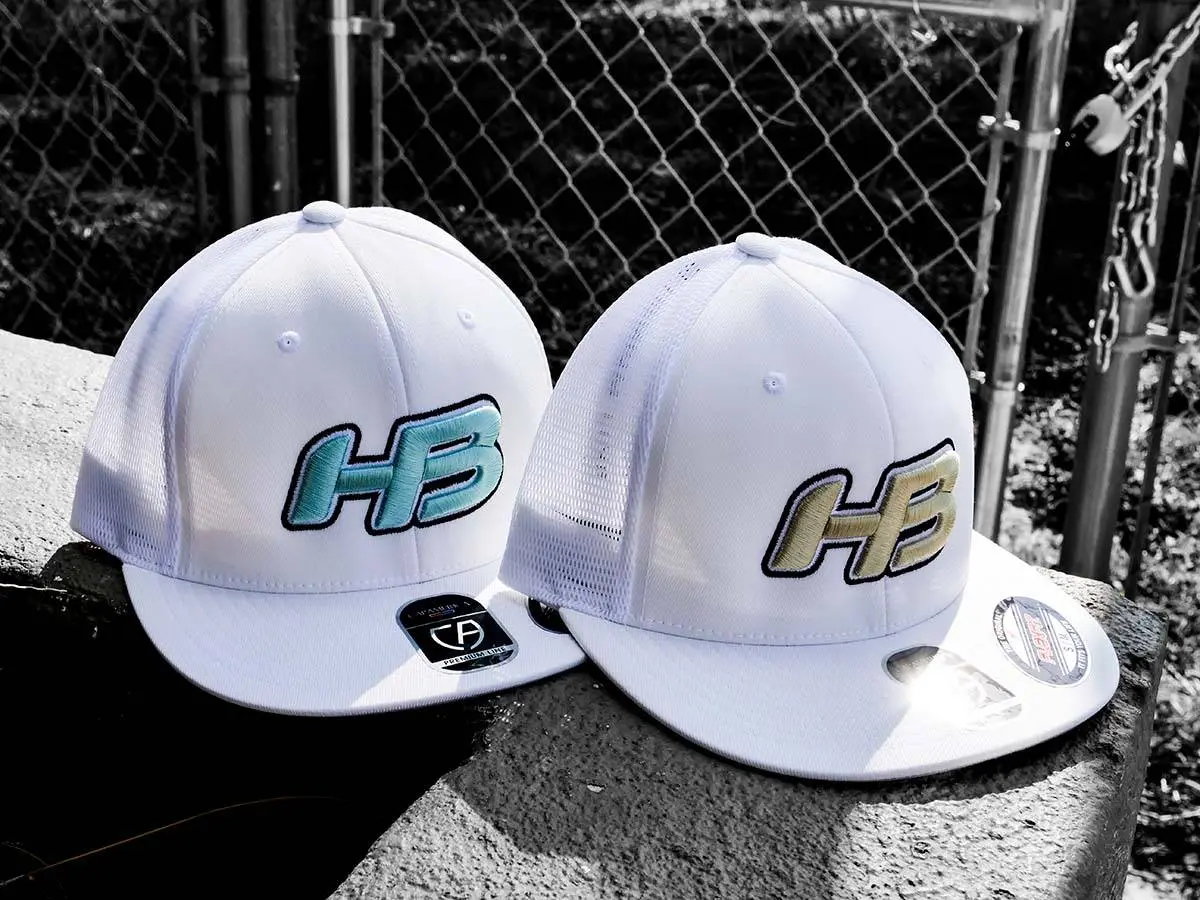 HB Sports Headbanger Sports I8501 Cap America Flexfit Performance Trucker Mesh Back Hat: White & Gold 5 HB Sports Headbanger Sports I8501 Cap America Flexfit Performance Trucker Mesh Back Hat: White & Gold - Image 3