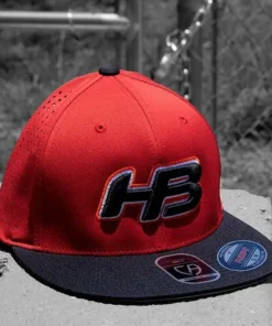 HB Sports Headbanger Sports I8503 Cap America Flexfit Perforated Performance Hat: Red & Black