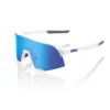 100% S3 Sunglasses Matte White - HiPER Blue Multilayer Mirror Lens -wp populaire magasin SP21 S3 60005 00006 3Q