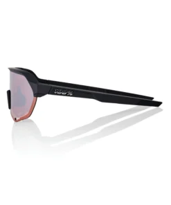 100% S2 Sunglasses Soft Tact Black - HiPER Crimson Silver Mirror Lens -wp populaire magasin SP22 S2 60006 00002 PROFILE