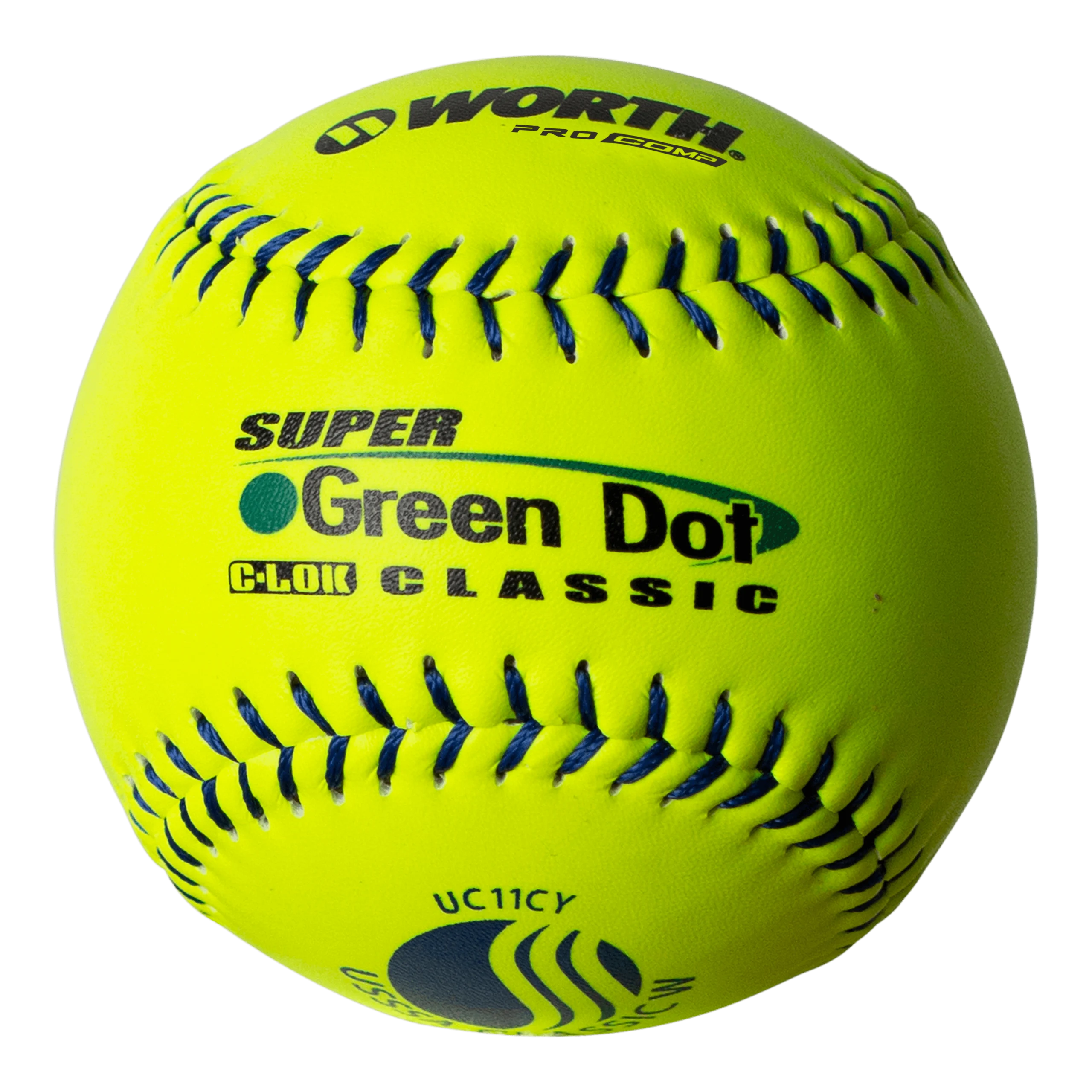 Worth 11" USSSA Super Green Dot Classic W Composite Softballs (Dozen): UC11CY 3 Worth 11" USSSA Super Green Dot Classic W Composite Softballs (Dozen): UC11CY