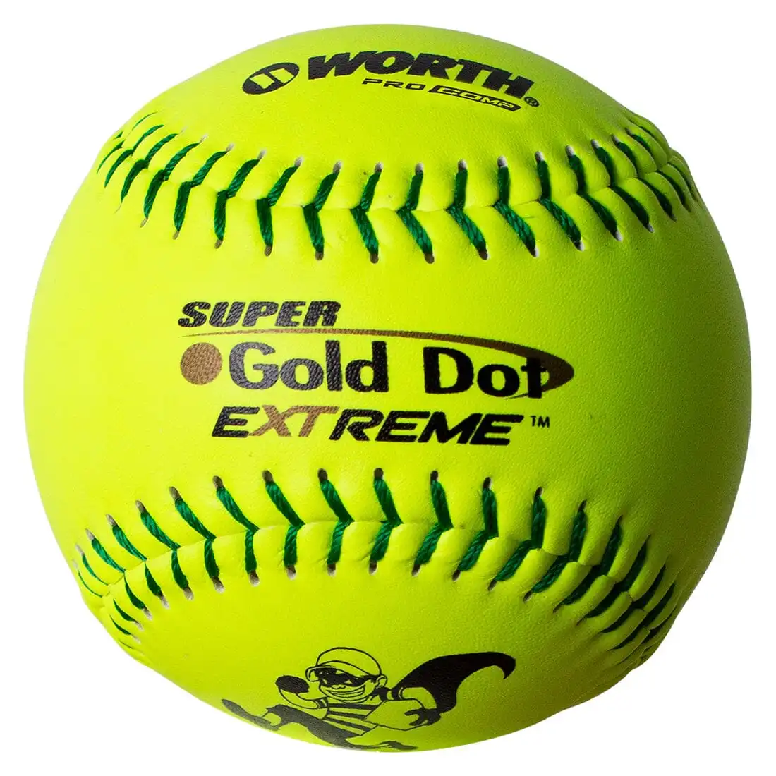 Worth 12" Super Gold Dot ISA Slowpitch Softballs (Dozen): IS44CY 3 Worth 12" Super Gold Dot ISA Slowpitch Softballs (Dozen): IS44CY