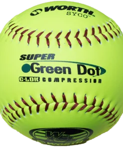 Worth 11" Super Green Dot WSL Slowpitch Softballs 47/400 (Dozen): YS11WSLC