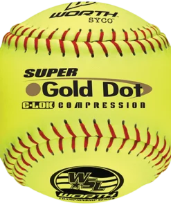 Worth 12" Super Gold Dot WSL Slowpitch Softballs (Dozen): YS44WSLC